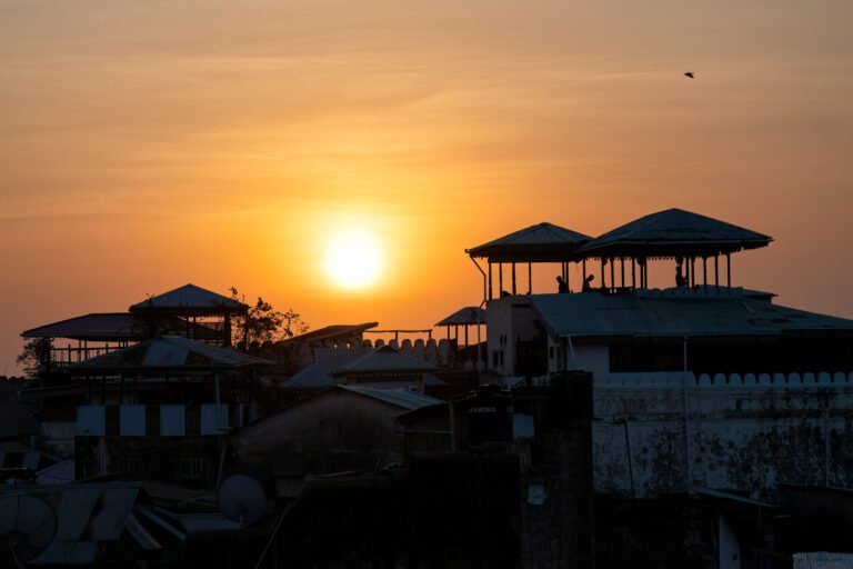 Rooftops of Stone Town at sunset